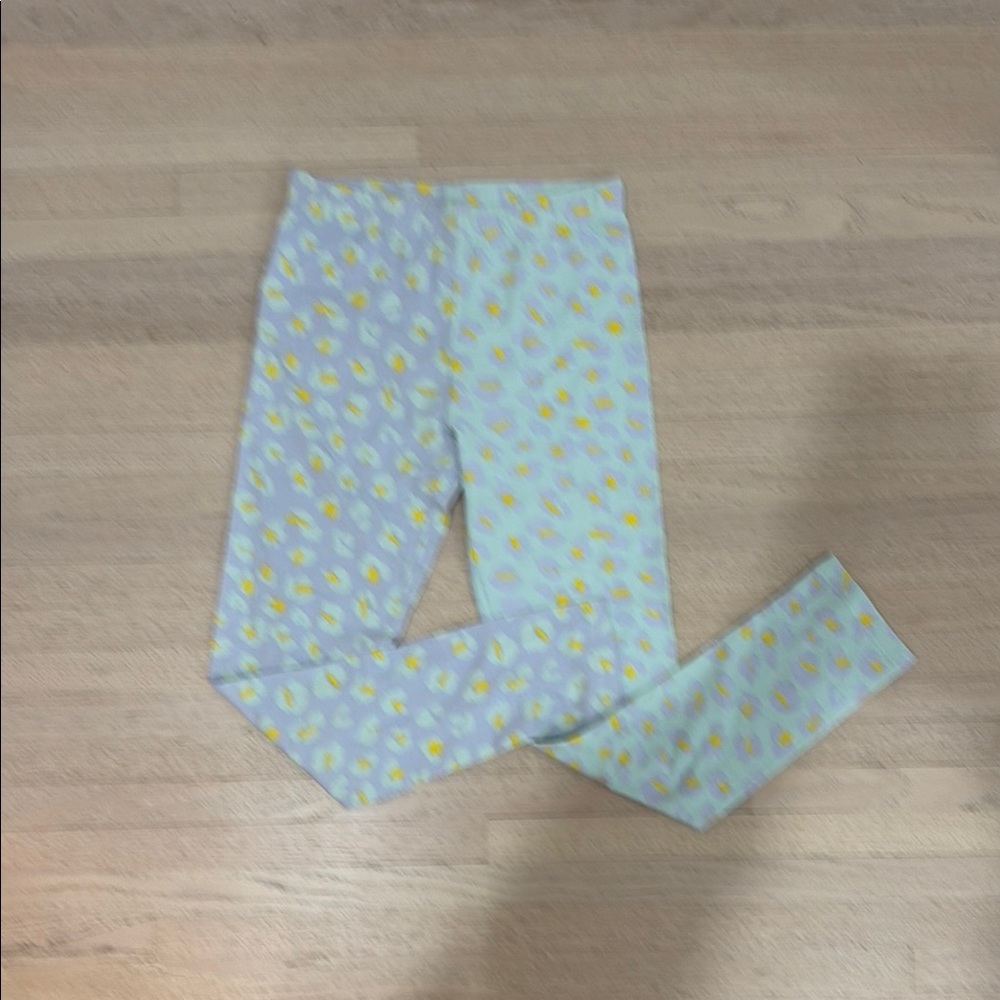 Girls Yellow Daisy Print Leggings - Kids Bottoms size 12
